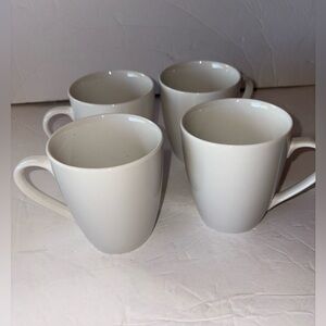 NEW - 4pc: Ivory Ceramic Coffee Mug Set